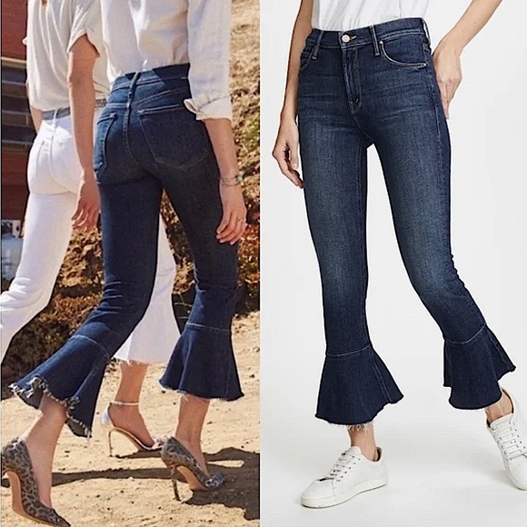 MOTHER Denim Jeans The Cha Cha Fray in Clean Sweep Size 24